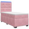 vidaXL Boxspringbett mit Matratze mit Kopfteil Rosa 90 x 200 cm Samt