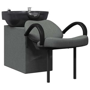 vidaXL Shampoo Stuhl Dunkelgrau und Schwarz 136 x 60 x 92 cm Stoff
