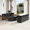 vidaXL Gartensofa-set mit Kissen 12 pcs Schwarz Poly-Rattan