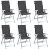 vidaXL Hochlehner-Auflagen 6 Stk. Melange Anthrazit 120x50x4 cm Stoff