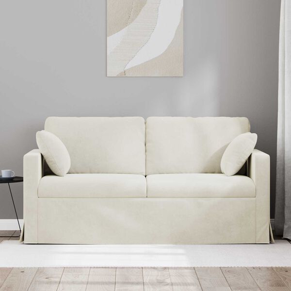 vidaXL Sofa Creme 158 x 78 x 80 cm Samt