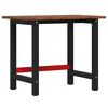 vidaXL Werkbank Dunkelbraun 100x60x81,5 cm Massivholz Eiche Rechteckig