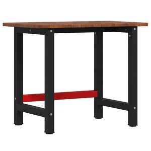 vidaXL Werkbank Dunkelbraun 100x60x81,5 cm Massivholz Eiche Rechteckig