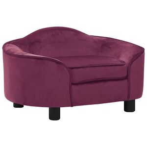 vidaXL Hundesofa Burgunderrot 67x47x36 cm Pl&uuml;sch