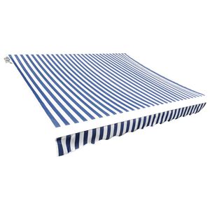 vidaXL Ersatzstoff f&uuml;r Markise Blau und Wei&szlig; 450x300 cm Polyester