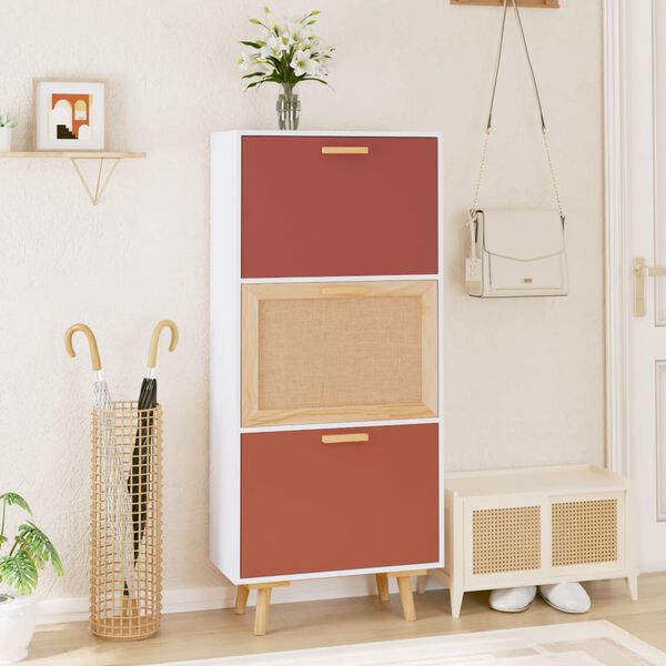 vidaXL Schuhschrank Wei&szlig; 52x25x120 cm Holzwerkstoff