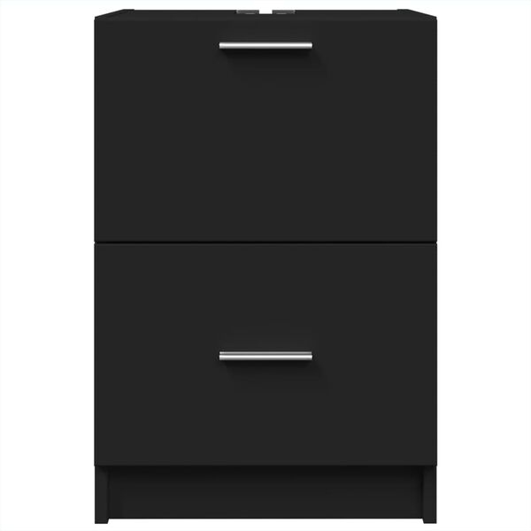 vidaXL Waschbeckenunterschrank Schwarz 40x37x59 cm Holzwerkstoff