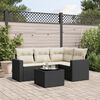 vidaXL 5-tlg. Garten-Sofagarnitur mit Kissen Schwarz Poly Rattan