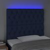 vidaXL LED Kopfteil Blau 100x7x118/128 cm Stoff