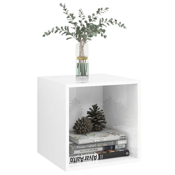 vidaXL Wandschrank Hochglanz-Wei&szlig; 37x37x37 cm Holzwerkstoff