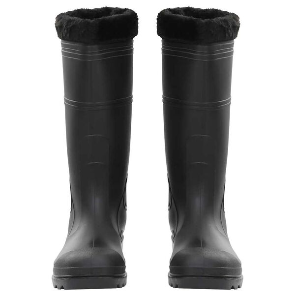 vidaXL Gummistiefel mit Herausnehmbarem Innenfutter Schwarz Gr. 45 PVC