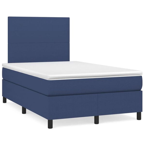 vidaXL Boxspringbett mit Matratze Blau 120x190 cm Stoff
