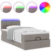 vidaXL Ottoman-Bett mit Matratze & LEDs Taupe 90x190 cm Stoff