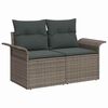 vidaXL Garten-Sofa-Set mit Kissen mit Speicher mit Kissen 10 pcs Grau