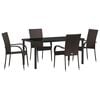 vidaXL Garten Essgruppe 5 pcs Braun Pulverbeschichteter Stahl