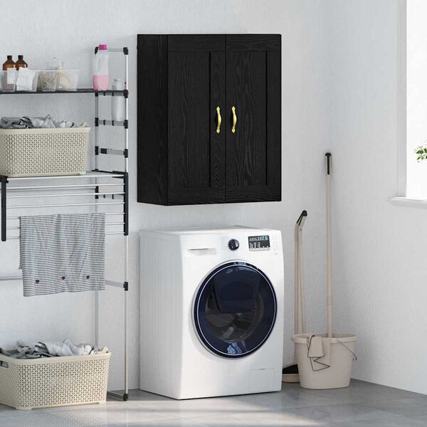 vidaXL Wandschrank Schwarz Eichen-Optik 69,5 x 34 x 90 cm