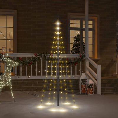 vidaXL LED-Weihnachtsbaum für Fahnenmast Warmweiß 108 LEDs 180 cm