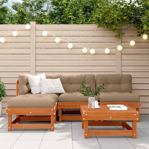vidaXL Garten-Lounge-Set 13 pcs Wachsbraun Massives Kiefernholz