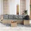 vidaXL Garten-Sofa-Set 7 pcs Beige Poly Rattan
