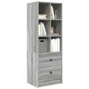 vidaXL Highboard mit Schubladen Graues Sonoma 45,5 x 34 x 127 cm