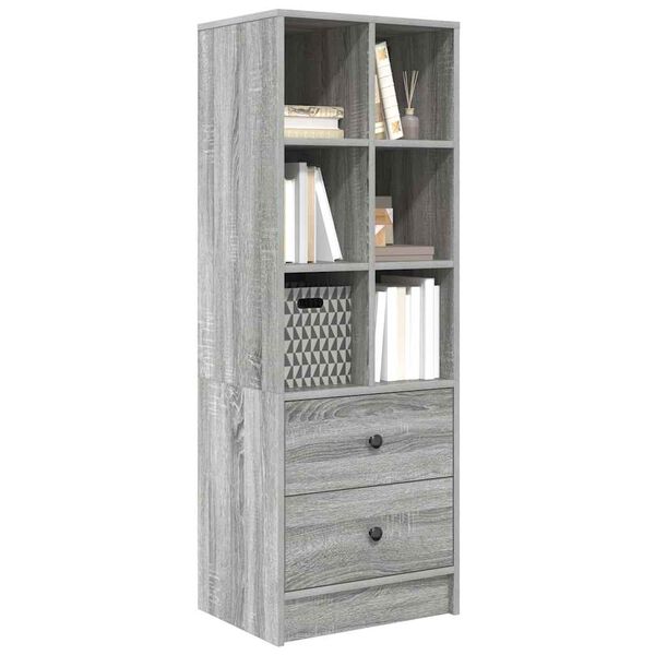 vidaXL Highboard mit Schubladen Graues Sonoma 45,5 x 34 x 127 cm