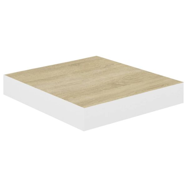 vidaXL Schweberegal Eichen-Optik und Weiß 23x23,5x3,8 cm MDF