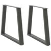 vidaXL Esstisch Beine V-Form 2 St&uuml;ck Anthrazit 80x(72-73,3) cm Stahl