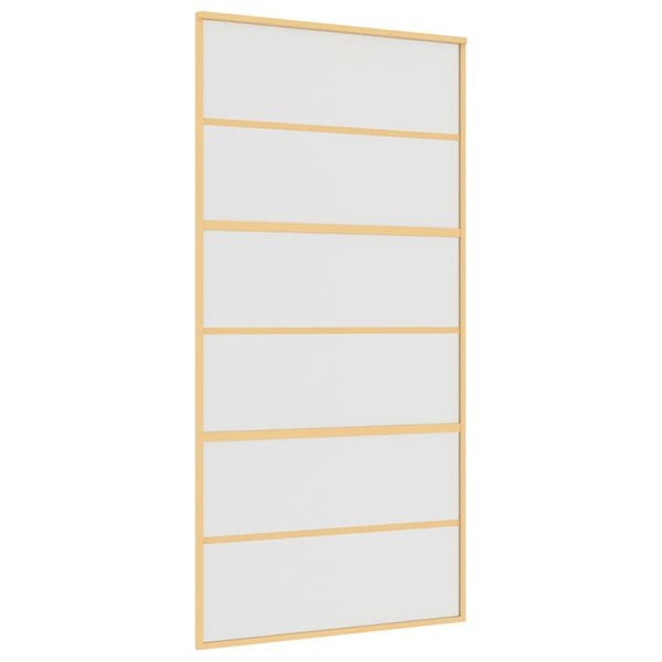 vidaXL Schiebet&uuml;r Golden 102,5x205 cm Matt ESG-Glas und Aluminium
