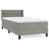 vidaXL Boxspringbett mit Matratze Hellgrau 90x200 cm Samt