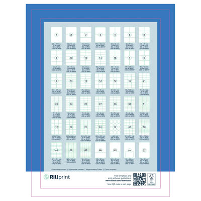 rillprint Selbstklebende Aufkleber Etiketten 105x148 mm 500 Blatt Weiß