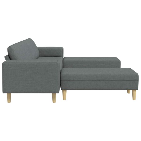 vidaXL Sofa Set Dunkelgrau Stoff