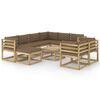 vidaXL 10-tlg. Garten-Lounge-Set mit Kissen Impr&auml;gniertes Kiefernholz
