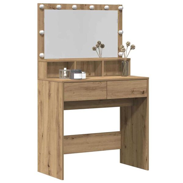 vidaXL Schminktisch Artisan-Eiche 80 x 41 x 134,5 cm Holzwerkstoff
