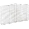 vidaXL Gabione mit Hochbogen 400x50x220/240 cm Verzinktes Eisen