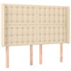vidaXL Boxspringbett mit Matratze Creme 140x200 cm Stoff