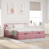 vidaXL Ottoman-Bett mit Matratzen Rosa 200x200 cm Samt