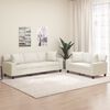 vidaXL 2-tlg. Sofagarnitur mit Kissen Creme Kunstleder