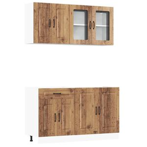 vidaXL 4-tlg. K&uuml;chenschrank-Set Kalmar Altholz-Optik Holzwerkstoff