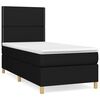 vidaXL Boxspringbett mit Matratze Schwarz 80x200 cm Stoff