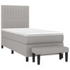 vidaXL Boxspringbett mit Matratze Hellgrau 90x200 cm Stoff