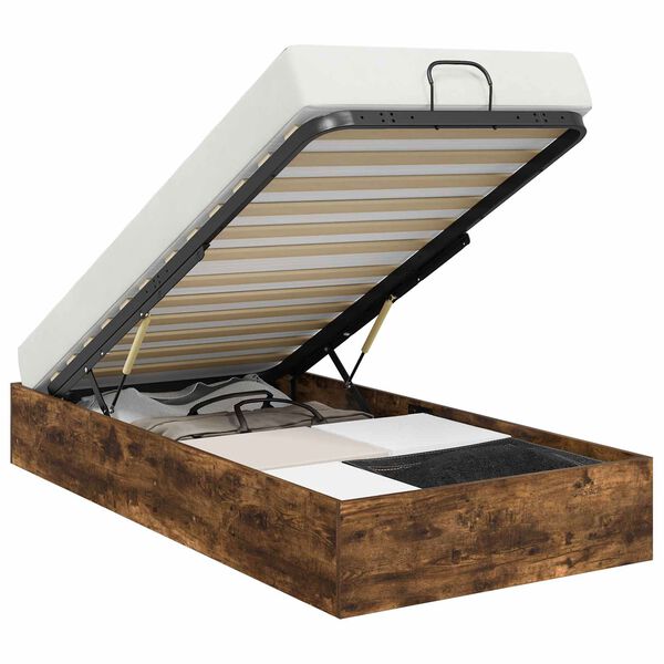 vidaXL Ottoman Bettgestell Ger&auml;ucherte Eiche 193 x 120 x 25 cm