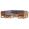 vidaXL 10-tlg. Garten-Lounge-Set mit Kissen Massivholz Akazie