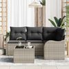 vidaXL Gartensofa-set mit Speicher 5 pcs Grau Poly-Rattan