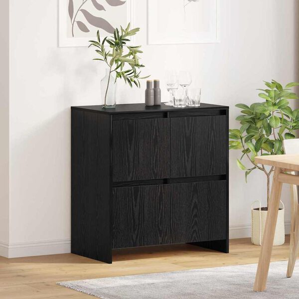 vidaXL Sideboard Schwarz Eichen-Optik 70 x 41 x 75 cm Holzwerkstoff