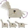 vidaXL Massagesessel mit Relaxfunktion, Kunstleder, Creme