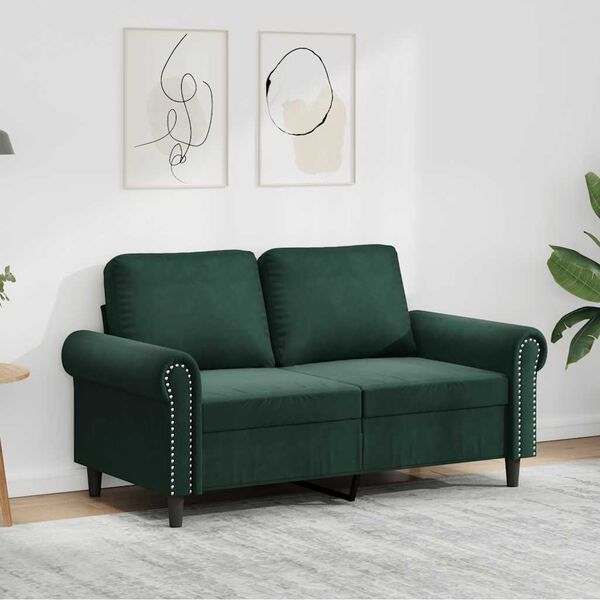 vidaXL 2-Sitzer-Sofa Dunkelgr&uuml;n 120 cm Samt