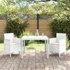 vidaXL Garten Essgruppe 3 pcs Wei&szlig; Polt Rattan