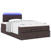vidaXL Ottoman-Bett mit Matratze & LEDs Dunkelbraun 120x200 cm Stoff