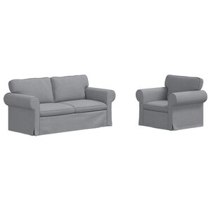 vidaXL Sofa Set 2 stk. Hellgrau Stoff