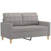 vidaXL 2-Sitzer-Sofa mit Kissen Hellgrau 120 cm Stoff